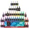 40 Color 3D Fabric Permanent Paint , Puffy Paint with Vibrant Colors, 3 Bonus Brushes & Stencils, Ideal for Textile T-Shirts Fabrics Canvas Glass Wood (5 Color Type & 1 oz Each)